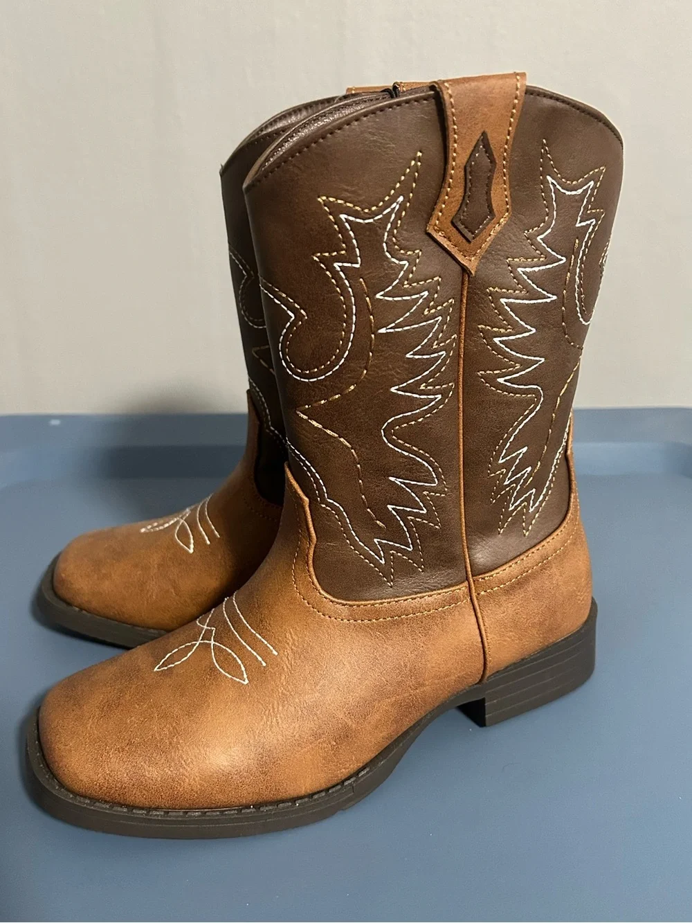 wonder nation Brown Two-Tone Kids Cowboy Boots - Picture 2 of 8
